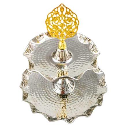 Bakır İki Katlı İkramlık Şekerlik Kurabiyelik